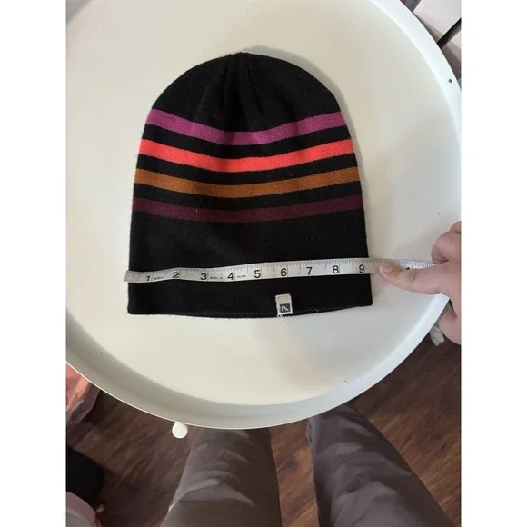 Fly Low Flylow Unisex Beanie Adults Retro Stripe 9 Across One Size Black - Picture 4 of 5
